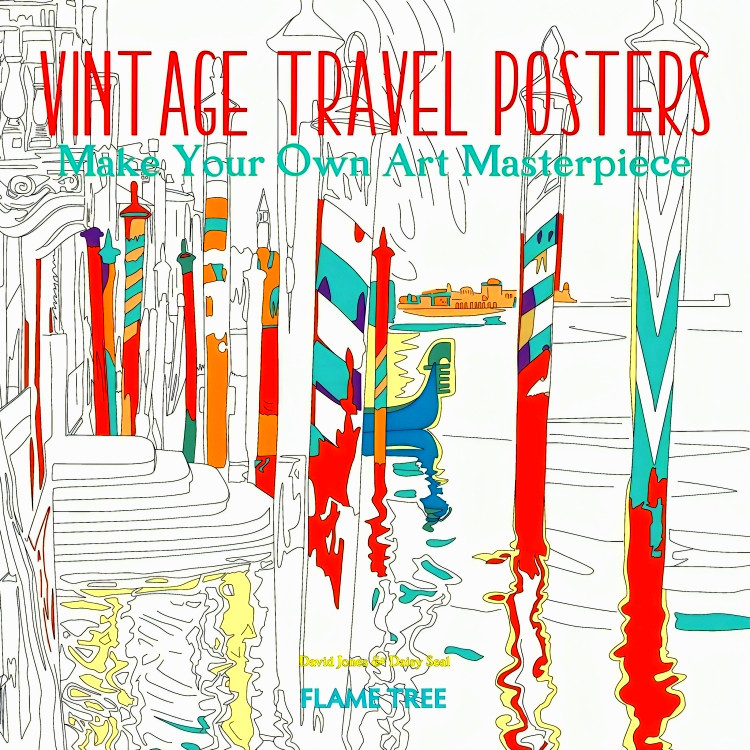 BBW หนังสือ VINTAGE TRAVEL POSTERS (ART COLOURING BOOK)