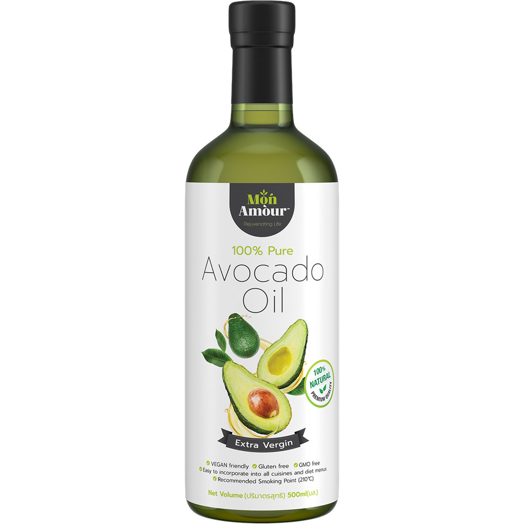 น้ำมันอะโวคาโดสะกัดเย็น บริสุทธิ์ 100% มองนามูร์ Mon Amour Extra Virgin Avocado Oil 500Ml