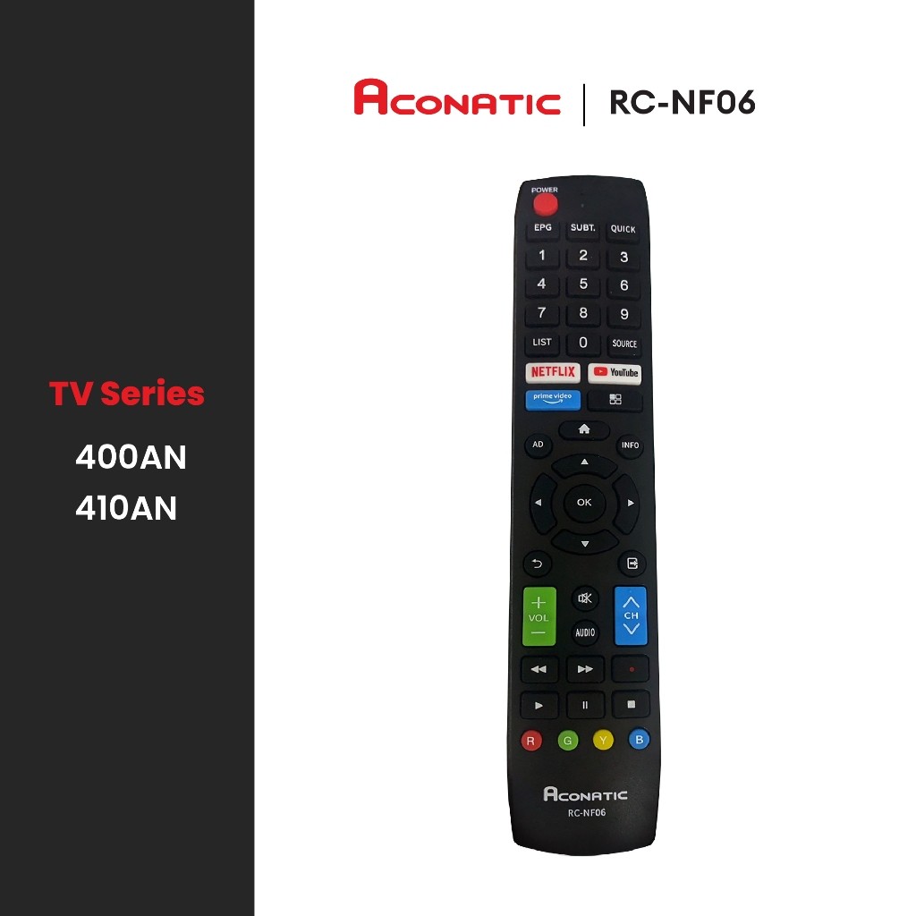 ACONATIC รีโมททีวี รุ่น RC-NF06 NetflixTV.400,410  40HS400AN 42HS400AN 43HS400AN 50US400AN 32HS410AN