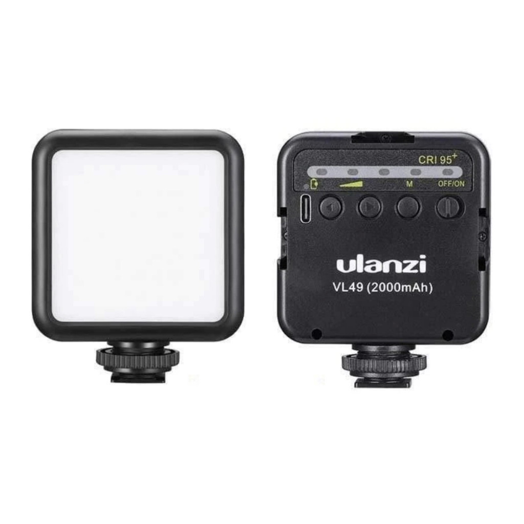 Ulanzi VL49 Rechargeable Mini LED Light ไฟติดหัวกล้อง แบบปรับแสง ขาว-ส้ม ได้ ต่อใช้รวมกันได้หลายตัว