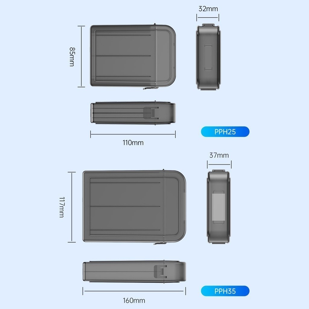 [ออกใบกำกับภาษีได้ E-TAX] ORICO PPH25 2.5" HDD Storage Case Multi-disk Plastic Storage Bag 5PCS Protection Box