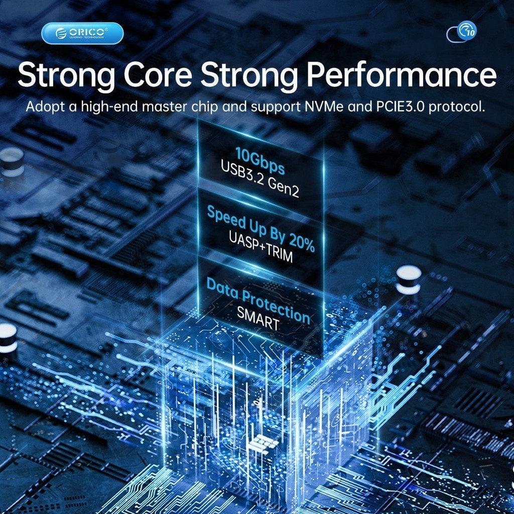 [ออกใบกำกับภาษีได้ E-TAX] ORICO AM2C3 Dual Bay Aluminum M2 NVMe SSD Enclosure NVMe PCIe SSD With Built-in Cooling Vest
