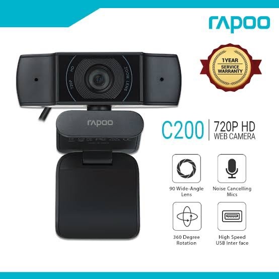 RAPOO WEB CAMERA C200 (1Y) (VD3-000244) กล้องเว็บแคม
