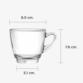 JJGLASS (Ocean) P01641 Kenya Cappuccino Cup - แก้วกาแฟ ถ้วยกาแฟคาปูชิโน่ ขนาด 8 1/2 ออนซ์ แก้วเเบบมีหูจับเเบบใส