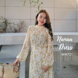 MyWay Brand : Maxi Dress Nanaa เดรสยาว ลายดอกไม้ ชุดทำงาน ใส…