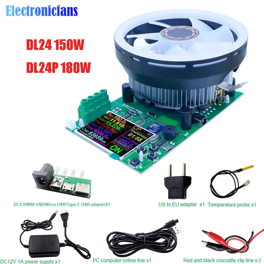 <0>DL24 150W DL24P 180W เครื่องทดสอบ USB DC โหลดอิเล็กทรอนิกส์ เครื่องทดสอบแบตเตอรี่ ตรวจสอบความจุแบ