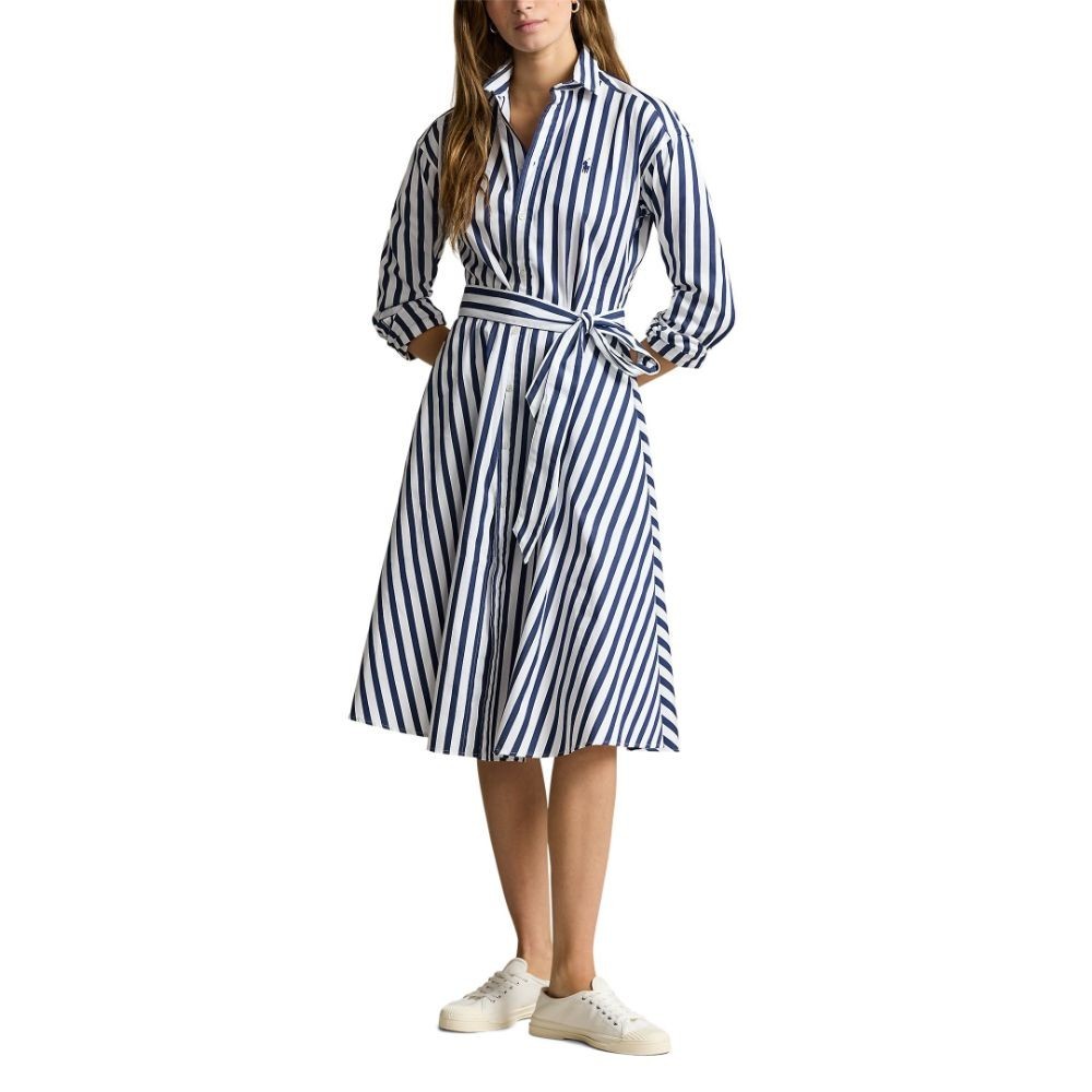 Polo Ralph Lauren ชุดเดรสผู้หญิง Dress-Belted Striped Cotton Shirtdress รุ่น WMPODRSNFA20415 สีฟ้า - รูปที่ 3