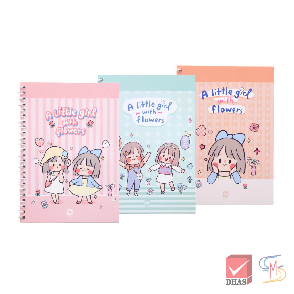 Elephant ตราช้าง สมุดโน๊ต สมุดริมลวด A5 70G 50S WT005 ซิบบิล (คละสี) จำนวน 1 เล่ม
