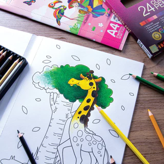 Master Art สมุดภาพระบายสี สมุดระบายสีสัตว์ ลายโลกแฟนตาซี FUN&LEARN 100G 10 แผ่น จำนวน 1 เล่ม