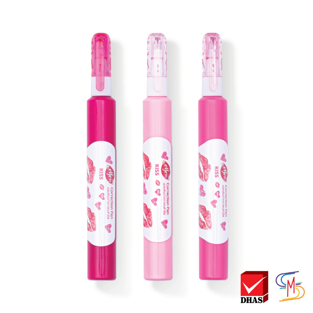 Elfen เอลเฟ่น ปากกาลบคำผิด 4 มล. รุ่น คิส คละสี จำนวน 1 ชิ้น