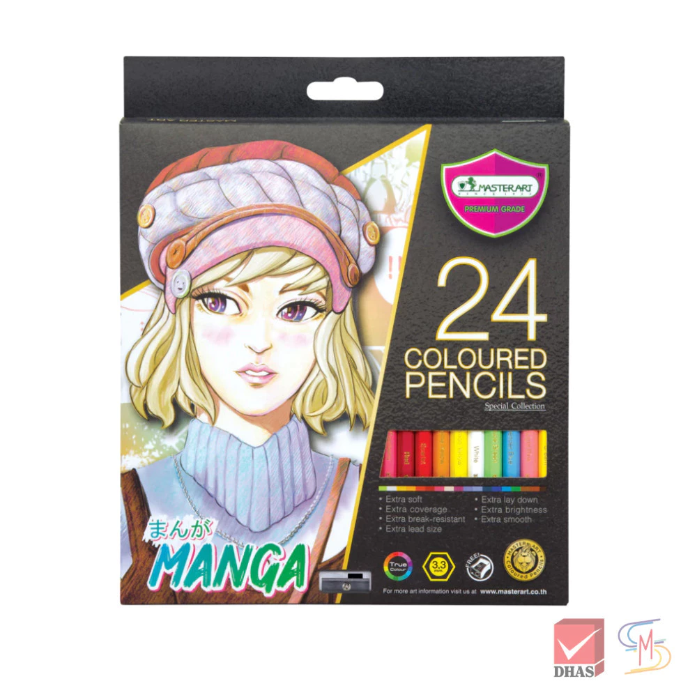 Master Art มาสเตอร์อาร์ต สีไม้ ดินสอสี 24 สี รุ่นมังงะ จำนวน 1 กล่อง