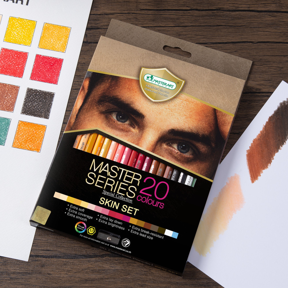 Master Art สีไม้ ดินสอสีไม้ มาสเตอร์ซีรี่ย์ 20 สี รุ่น วาดภาพคน จำนวน 1 กล่อง - รูปที่ 2