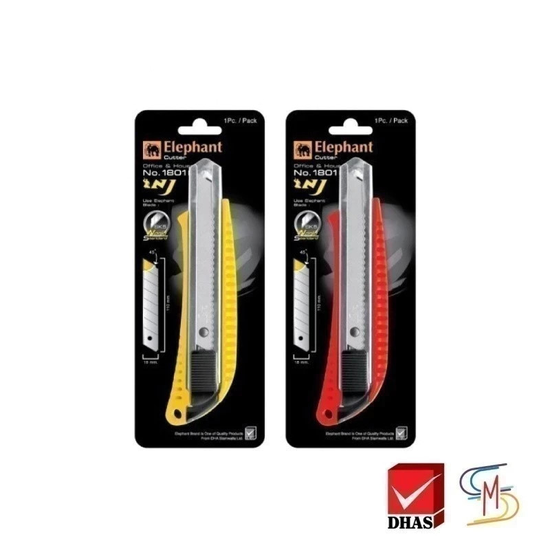 Elephant ตราช้าง คัตเตอร์ รุ่น 1801 18 มม. คละสี (1 อัน)