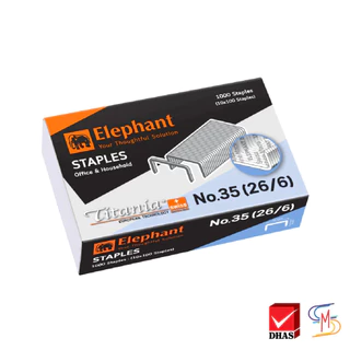 Elephant ตราช้าง ลวดเย็บกระดาษ ไททาเนีย No. 35 (26/6) จำนวน 1 กล่อง
