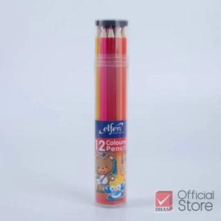 Elfen สีไม้ ดินสอสีไม้ แท่งยาว 12 สี จำนวน 1 กระบอก