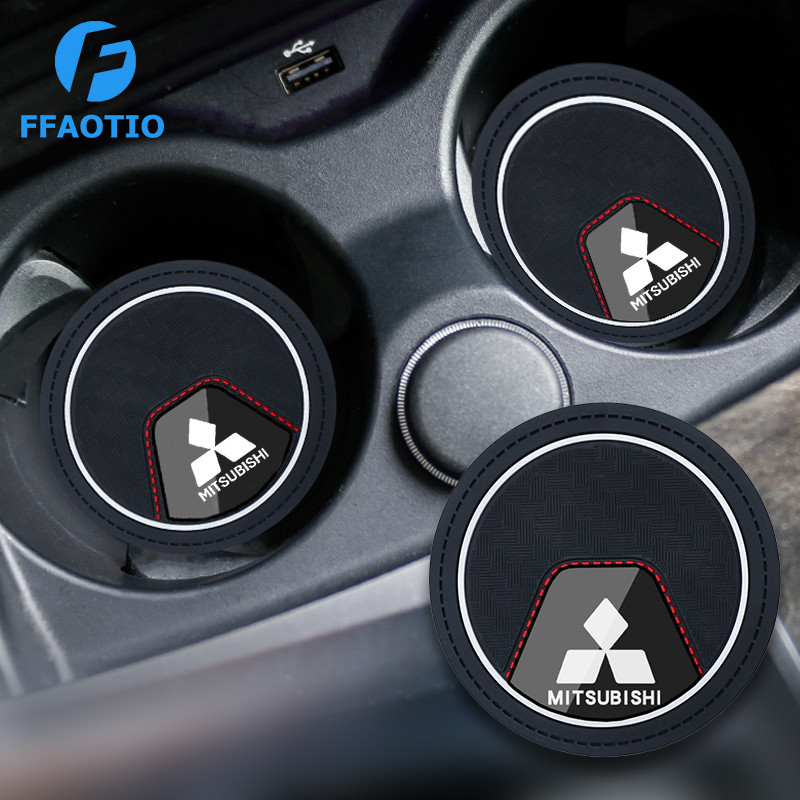FFAOTIO ซิลิโคน ที่รองแก้วรถยนต์ แผ่นรองกันลื่น สำหรับ Mitsubishi Mirage Triton Attrage Lancer Xpander