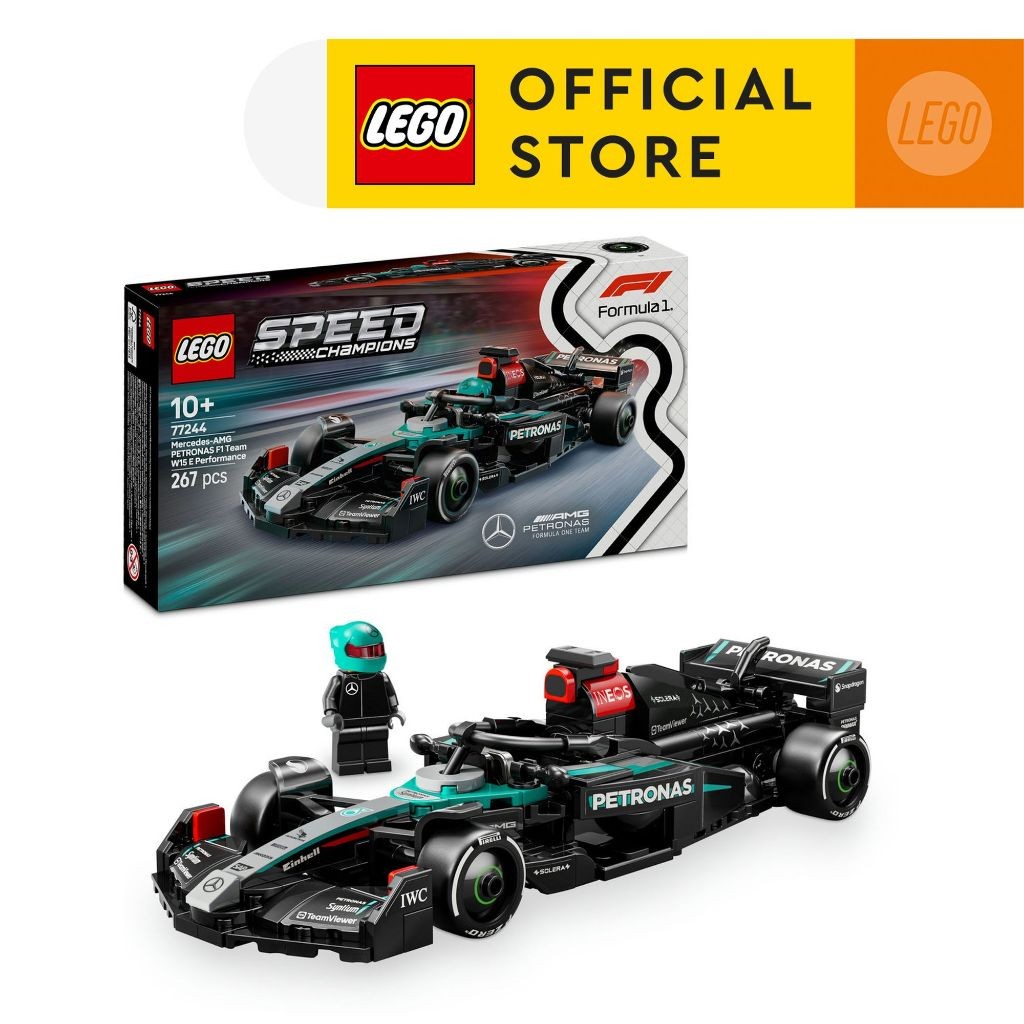 LEGO Speed Champions 77244 Mercedes-AMG F1 W15 Race Car (267pcs.), Building Blocks, Kids Toy