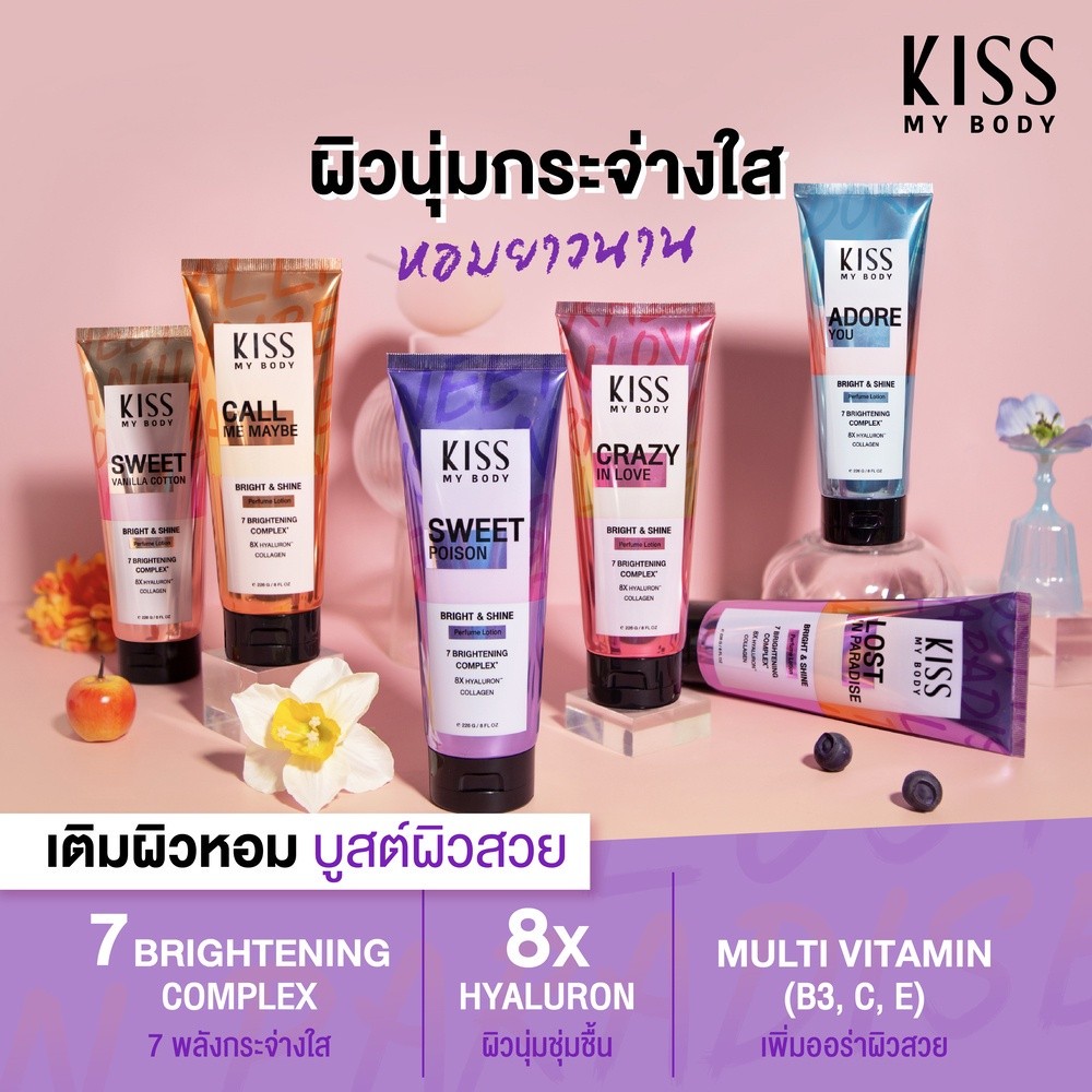 Kiss My Body โลชั่นน้ำหอม Bright & Shine 226g. หรือ สเปรย์น้ำหอม 88ml. (มีให้เลือก 6 กลิ่น) - รูปที่ 5