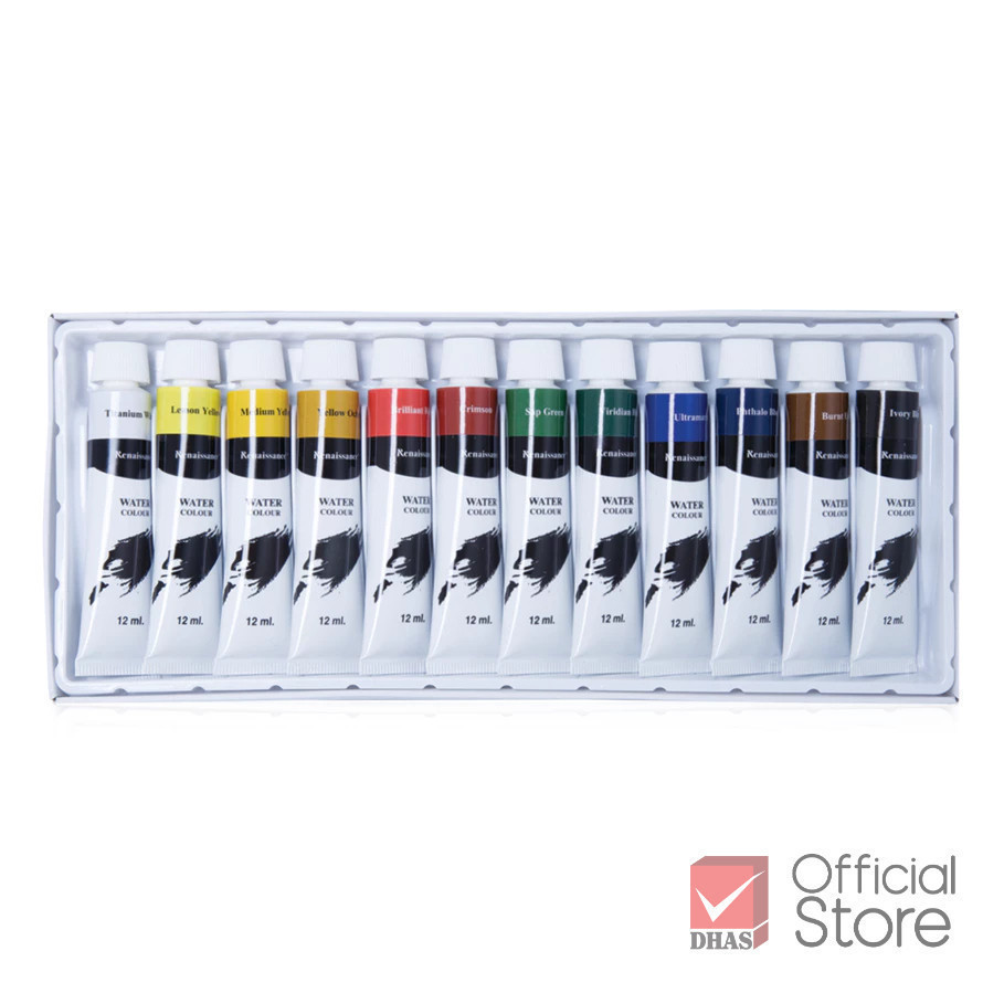Renaissance ชุดพร้อมใช้ สีน้ำ 12 สี 12 มล. และ จานผสมสีนํ้า จำนวน 1 ชุด — صورة 5