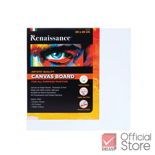 Renaissance เฟรมผ้าใบวาดรูป แคนวาส แคนวาสบอร์ด ขอบหนา 3.7mm. 280 gsm. จำนวน 1 ชิ้น