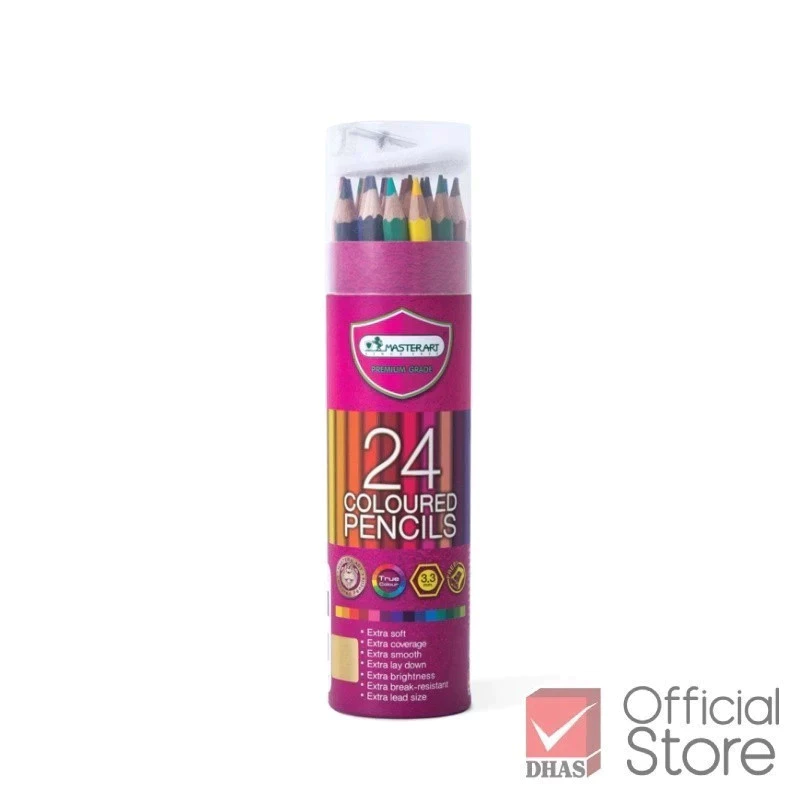 Master Art สีไม้ 24 สี (บรรจุทรงกระบอก/Tube) พกพาง่าย - 1 กระปุก