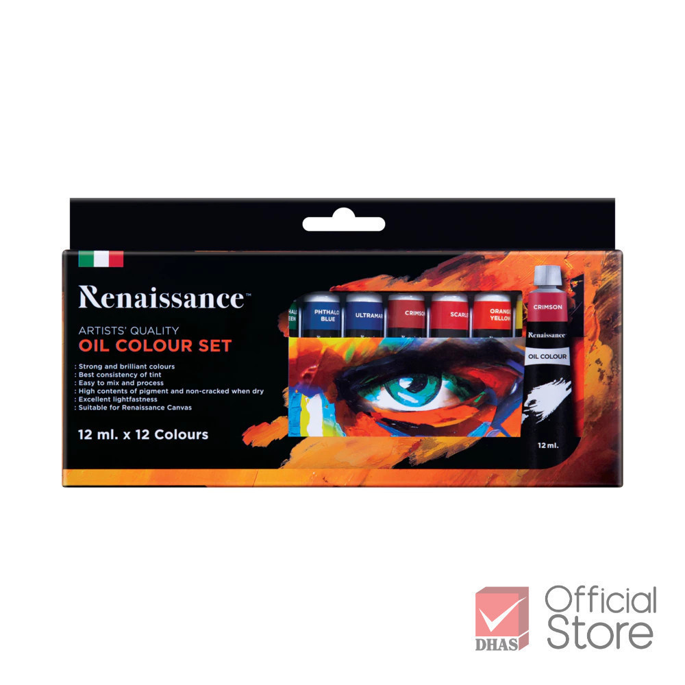 Renaissance สีน้ำมัน ชุดสีน้ำมัน 12 สี 12 มล. จำนวน 1 กล่อง