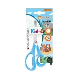 Elephant กรรไกร กรรไกรตัดกระดาษ 5 1/2 นิ้ว รุ่น SCB0455 Kid-D สีฟ้า จำนวน 1 เล่ม