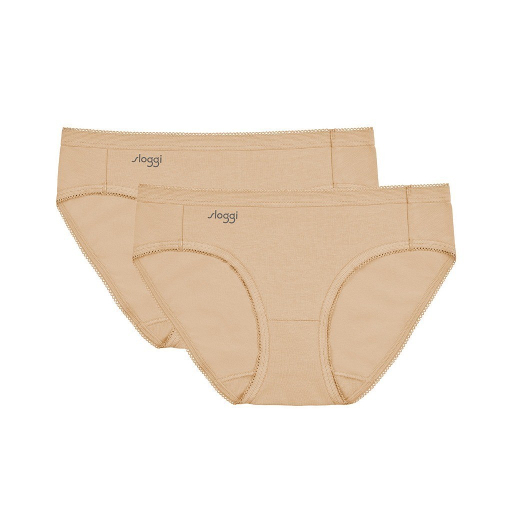 sloggi กางเกงในคอตตอน จำนวน 2 ชิ้น ใน 1 แพ็ค รุ่น sloggi Comfort care Midi2 2P R  รหัส 10218580 สีเบ