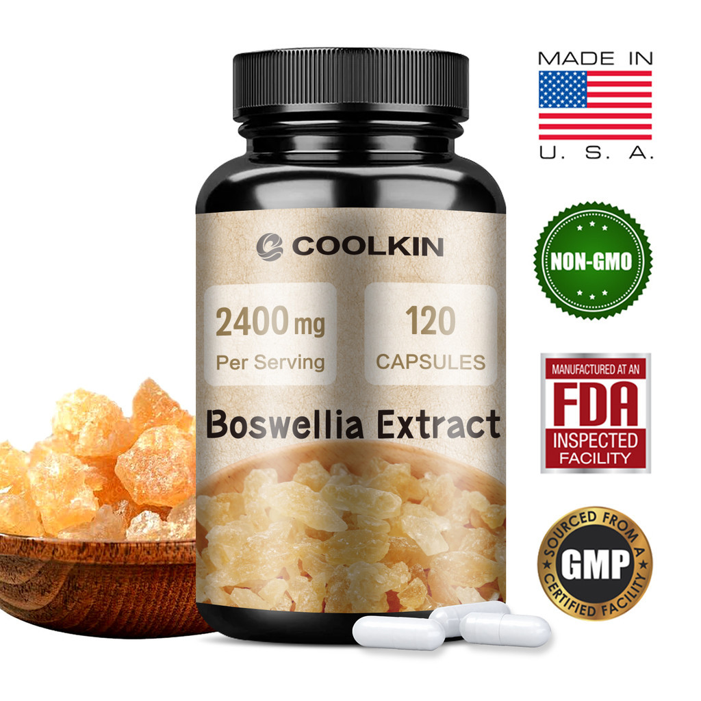 Coolkin Triple-Action Joint Support Capsules, Boswellia 65% Boswellic Acids, ขมิ้นออร์แกนิก & Tart Cherry, สูตร Mobility & Comfort, Made in USA