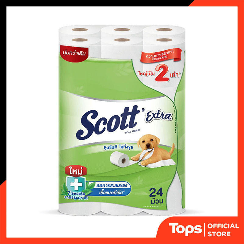 SCOTT สก็อตต์เอ็กซ์ตร้าดับเบิ้ลโรลกระดาษชำระ 24ม้วน [8850039204243]