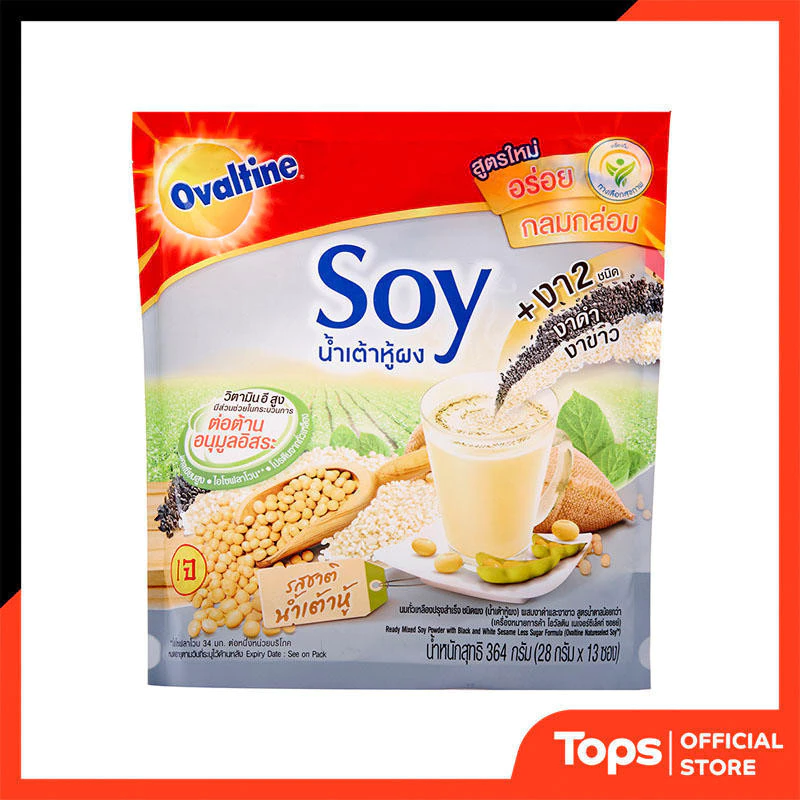 OVALTINE โอวัลตินเนเจอร์ซีเล็คท์ซอยย์สูตรผสมงาดำและงาขาว 28กรัม แพค 13 [7612100063835]
