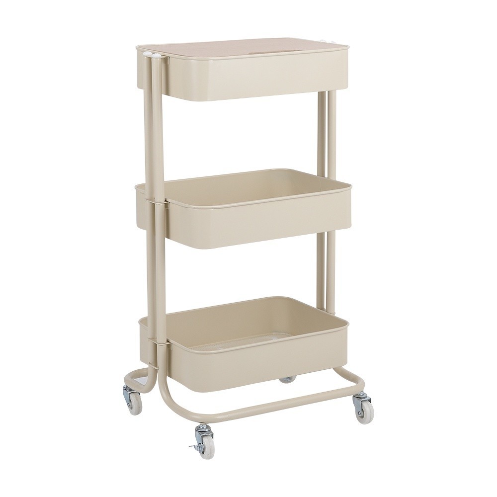 INDEX LIVING MALL ชั้นวางของ 3 ชั้นพร้อมล้อ รุ่นเอลโล่ - สีครีม