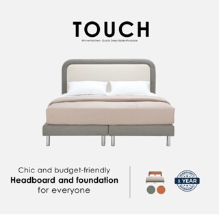 INDEX LIVING MALL เตียงนอน รุ่นทัช ขนาด 5 ฟุต - สีเทาเข้ม/คร…