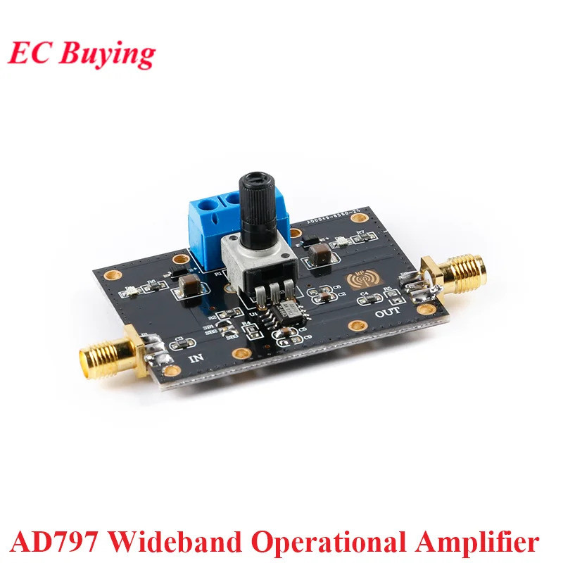 โมดูล AD797 บอร์ดขยายสัญญาณความเร็วสูงแบบบรอดแบนด์ ความถี่ 110MHz แบนด์วิดธ์ ความรบกวนต่ำ การบิดเบือ
