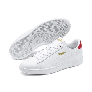 PUMA BASICS - รองเท้าผ้าใบ Smash v2 สีขาว - 36521517