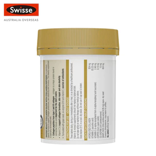 Swisse Beauty Collagen Glow with Collagen Peptides คอลลาเจนเพิ่มความงาม สารสกัดคอลลาเจน 120 เม็ด (EXP:07 2027)
