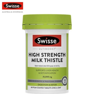 Swisse Ultiboost High Strength Milk Thistle บำรุงตับ ดีท็อกซ์ตับ 60 เม็ดเคลือบฟิล์ม (EXP:01 2028)