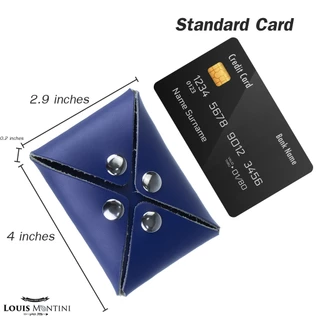 Louis Montini กระเป๋าใส่บัตร หนังวัวแท้ กระเป๋าใส่เหรียญหนังแท้ Credit Card Wallet Card Holder WK10 WK12