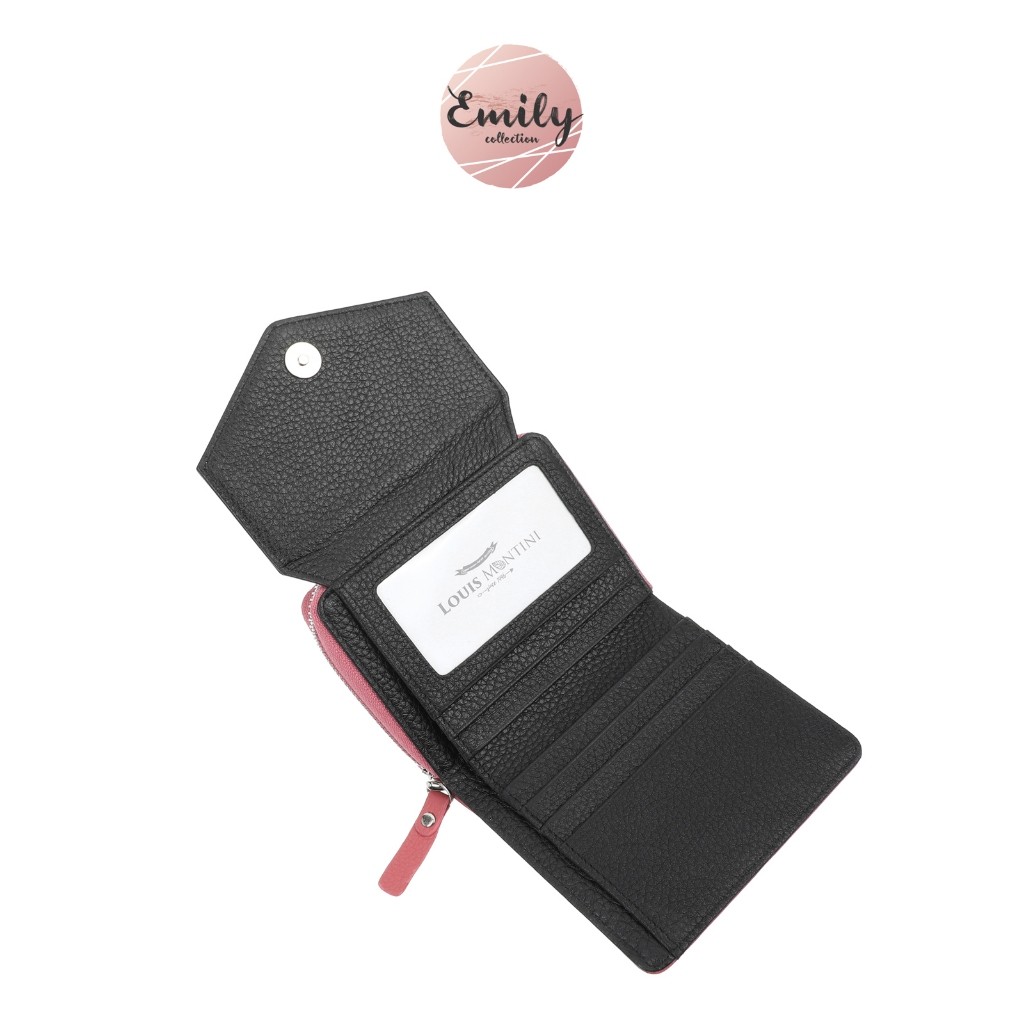 Louis Montini (Emily) กระเป๋าผู้หญิงใบสั้น Women wallet กระเป๋าสตางค์ผู้หญิงหนังแท้ WL57