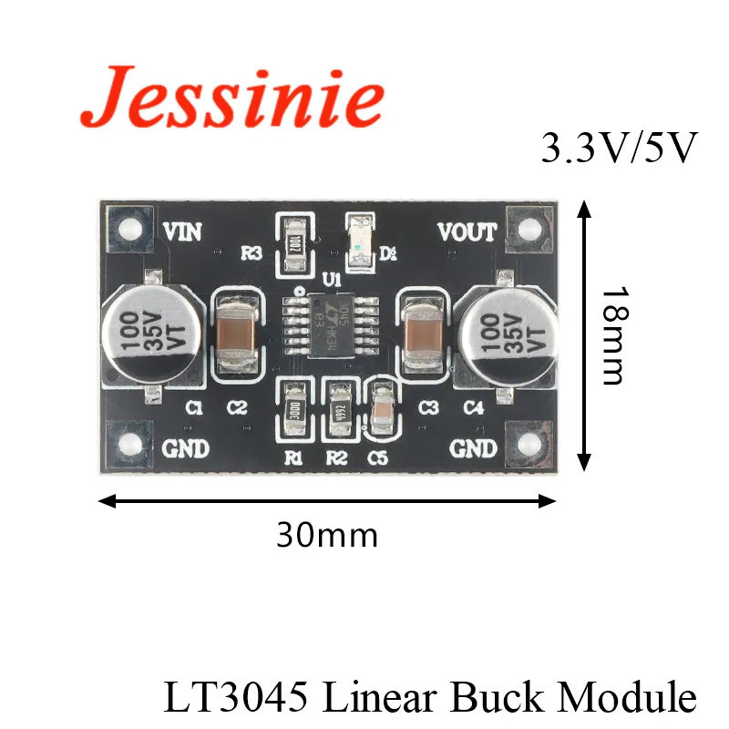 โมดูลแผงวงจรแปลงไฟ LT3045 แบบสเต็ปดาวน์ 3.3V 5V แผงควบคุมเชิงเส้นเดี่ยว แหล่งจ่ายไฟเดียว เสียงเบา