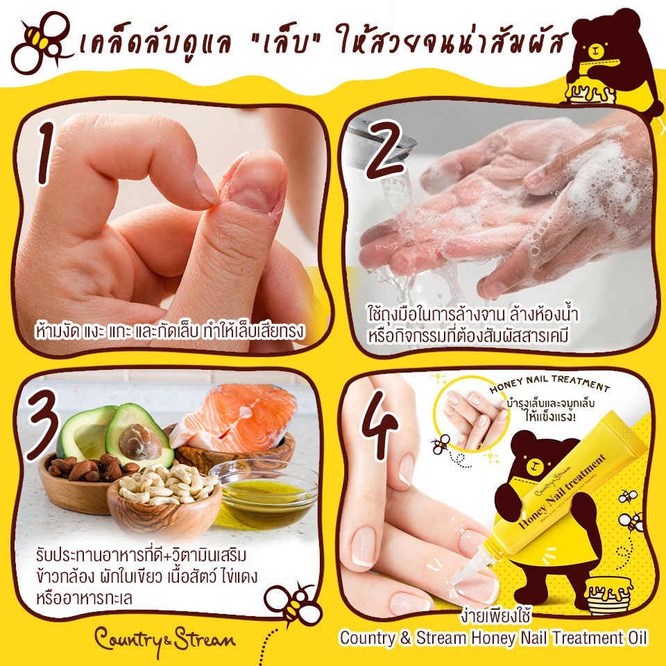 Country&Stream Honey Nail Treatment Oil บำรุงเล็บให้แข็งแรง - รูปที่ 4
