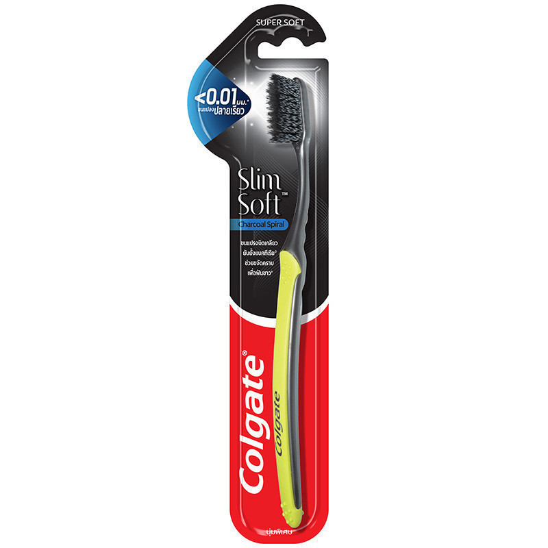 COLGATE คอลเกตแปรงสีฟันสลิมซอฟท์ชาร์โคลสไปรัลขนแปรงนุ่มพิเศษ [8850006332337]