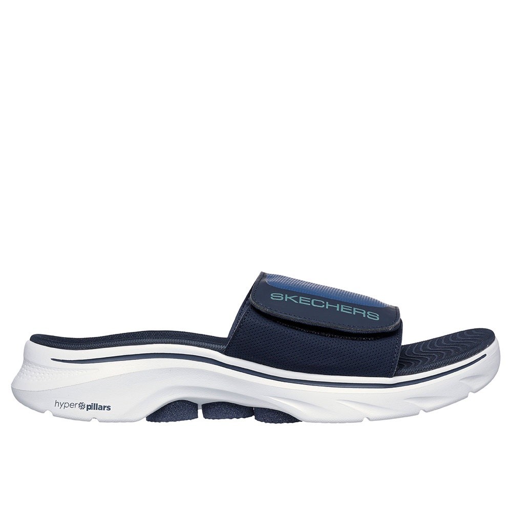 Skechers สเก็ตเชอร์ส รองเท้าแตะผู้ชาย Men GOwalk 7 Sandal On-the-GO Sandals Shoes - 229296-NVY