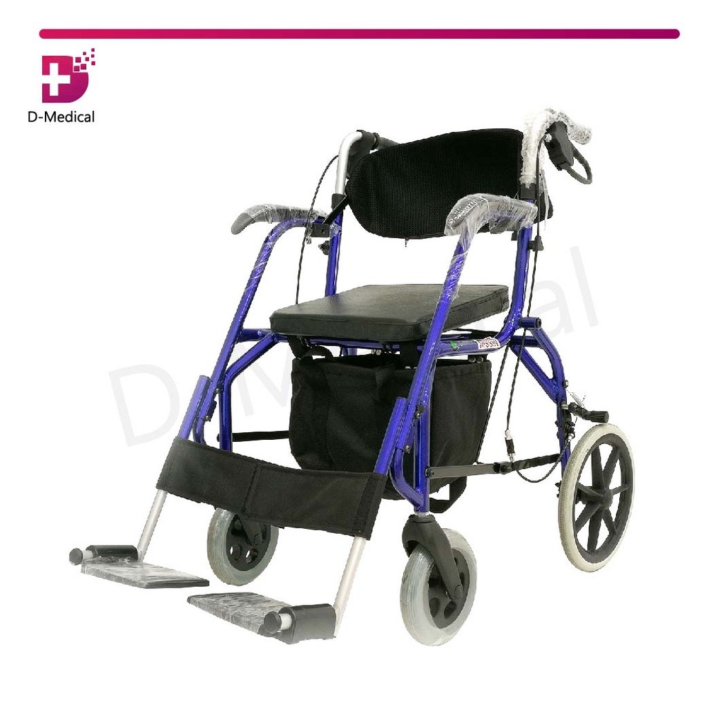 รถเข็น Wheelchair Rollator รุ่น SL-812 และสามาารถใช้ในการหัดเดิน 2 In 1 ( รบประกัน 1 ปี ) /D-MEDICAL