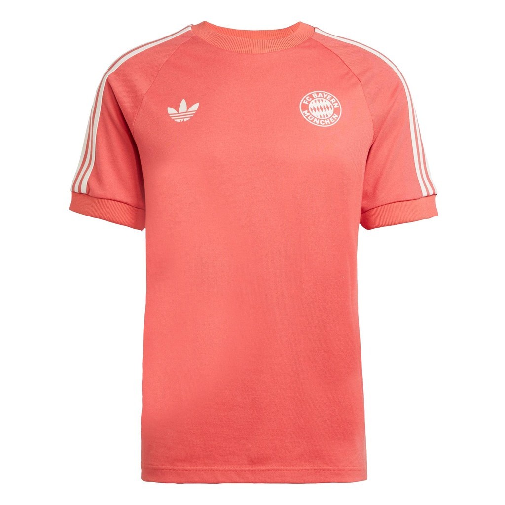 adidas ฟุตบอล เสื้อยืด FC Bayern Adicolor Classics 3-Stripes ผู้ชาย สีแดง IY0046 - รูปที่ 4