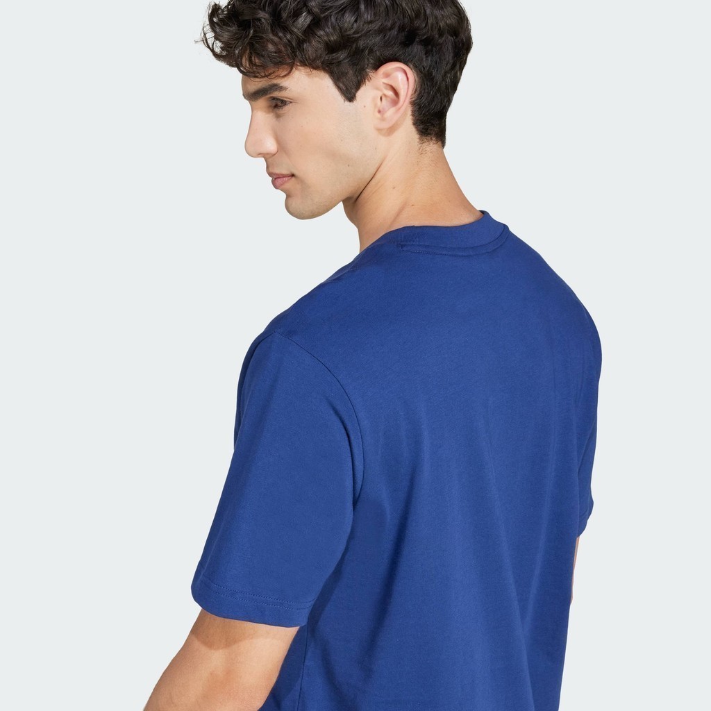 adidas ไลฟ์สไตล์ เสื้อยืดผ้าซิงเกิลเจอร์ซีย์ Essentials Small Logo ผู้ชาย สีน้ำเงิน JF1093 ราคา ถูกที่สุด ดีลบีเคเค แกลเลอรีภาพที่ 8