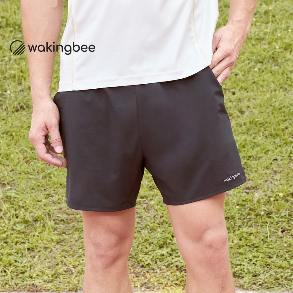Wakingbee Aboard Shorts (Blue) กางเกงขาสั้น ว่ายน้ำ มีบิกินี่ในตัว ผ้าแห้งไว กันยูวี ทรงสวย มีเชือกผูกเอว มีกระเป๋า