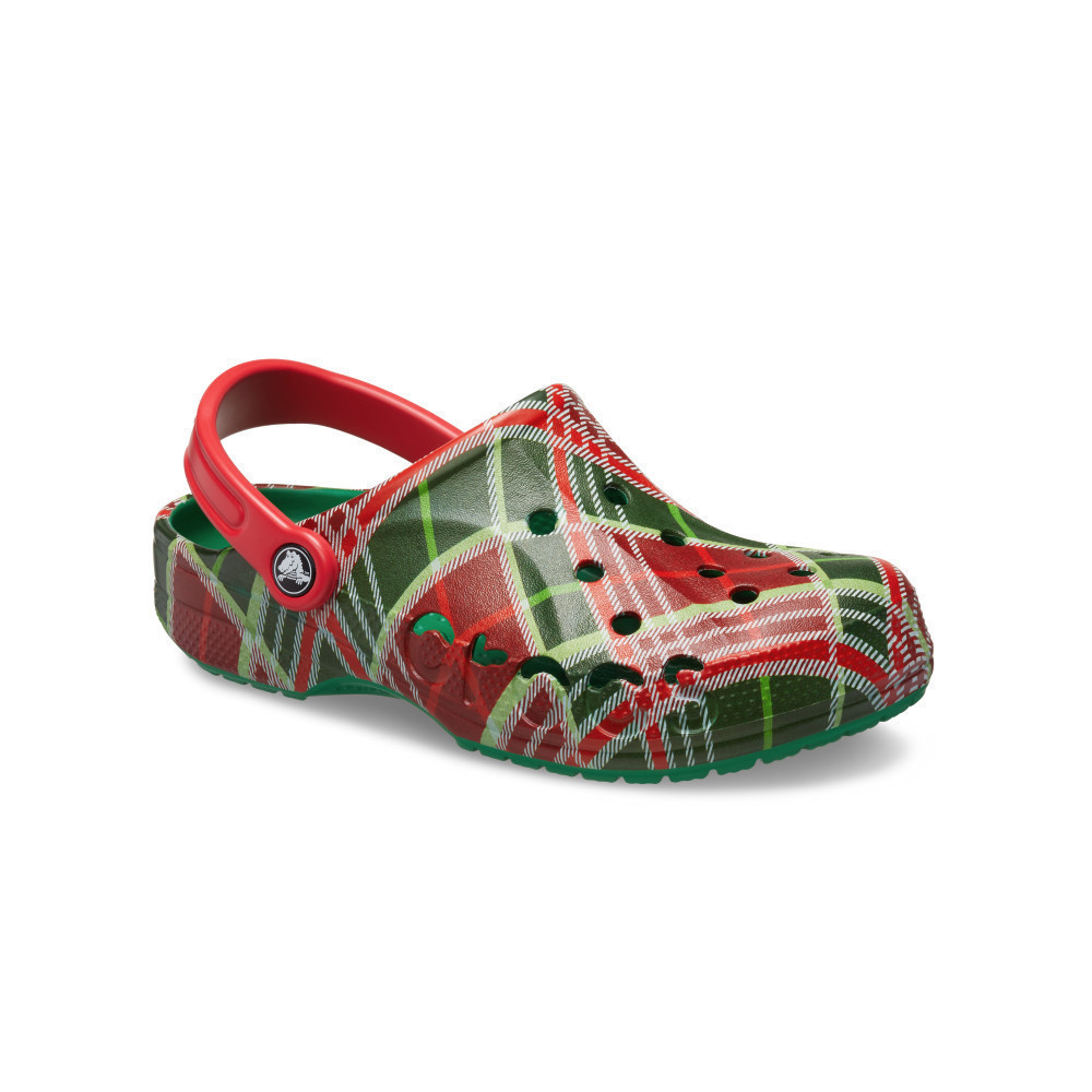 CROCS รองเท้าลำลองผู้ใหญ่ BAYA HOLIDAY PLAID CLOG รุ่น 210752310 - KELLY GREEN