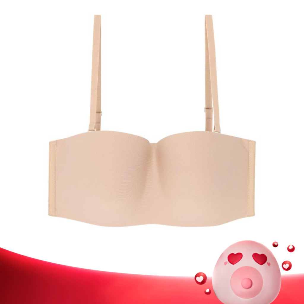 B'me เสื้อชั้นในไร้โครงถอดสาย level 2 ฟองกลาง รุ่น ME1C1E สีดำ สีนู้ด