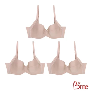 B'me เสื้อชั้นในมีโครง level 1 ฟองบาง รุ่น ME1C82 (แพ็ก 3 ตัว) สีดำ สีนู้ด สีโอวัลติน